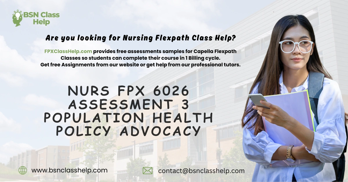 NURS FPX 6026 Assessment 3 Population Health Policy Advocacy