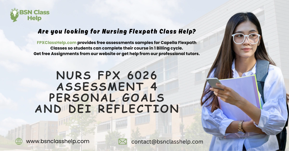 NURS FPX 6026 Assessment 4 Personal Goals and DEI Reflection